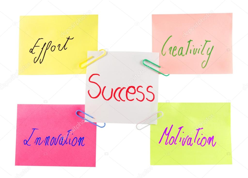 Post it with motivational words effort,innovation,motivation,cre