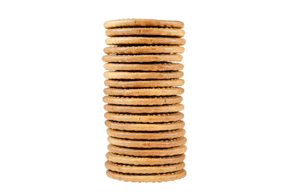 Montón de galletas sobre fondo blanco aislado —  Fotos de Stock