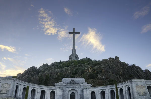Christian Cross at Valley of the Fallen San Lorenzo de El Escorial Madrid Spain. — Stock Photo, Image