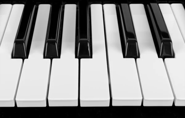Закрыть обзор клавиш фортепиано — стоковое фото