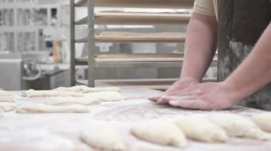 Fırında hamur yoğurmak. Yüksek kalite 4k görüntü