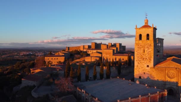 Veduta aerea del borgo medievale di Trujillo, Estremadura, Spagna — Video Stock