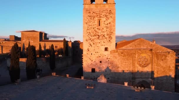 Veduta aerea di Trujillo, storico borgo di Caceres. Famosa destinazione turistica in Estremadura.Spagna — Video Stock