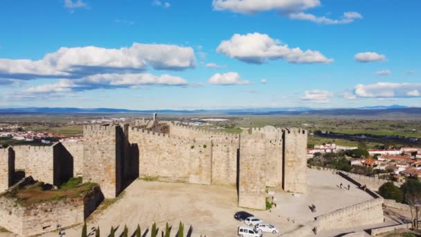 Veduta aerea del castello medievale di Trujillo, Caceres, Spagna — Video Stock