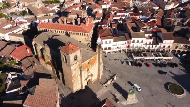Veduta aerea della piazza principale di Trujillo, Estremadura, Spagna. — Video Stock