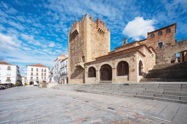 Caceres, Extremadura, İspanya 'nın panoramik görünümü