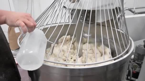 Baker Dodawanie Wody Profesjonalnej Maszyny Kneading Wysokiej Jakości Materiał — Wideo stockowe