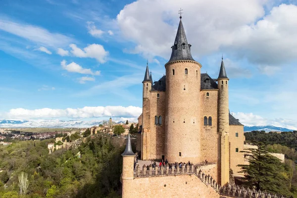 Aerial View Segovia Alcazar Famous Landmark Segovia Spain High Quality — Stok fotoğraf