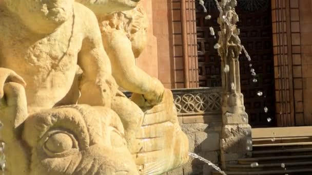 Gros Plan Une Ancienne Fontaine Dans Cathédrale Burgos Castilla Leon — Video