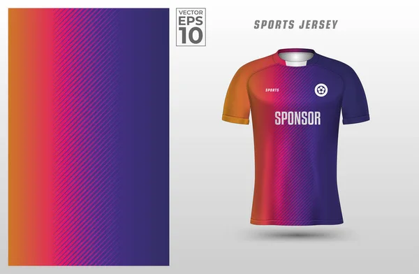 Gradient Pomarańczowy Różowy Niebieski Shirt Wzór Wzór Sportowy Linii Pasek — Wektor stockowy