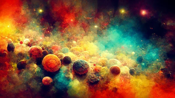 Abstract Background Colourful Nebular Planet Background — Stockfoto