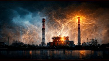 Realistic background, Save power for industrial background Concept