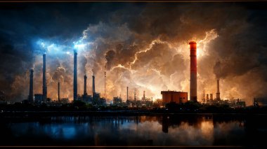 Realistic background, Save power for industrial background Concept