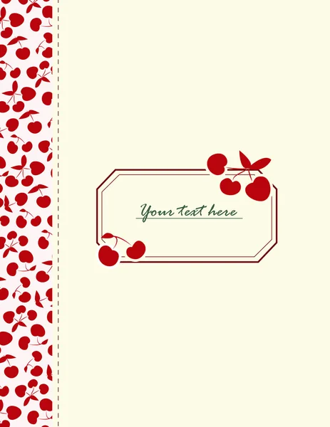 Cartão com cerejas para o seu design — Vetor de Stock