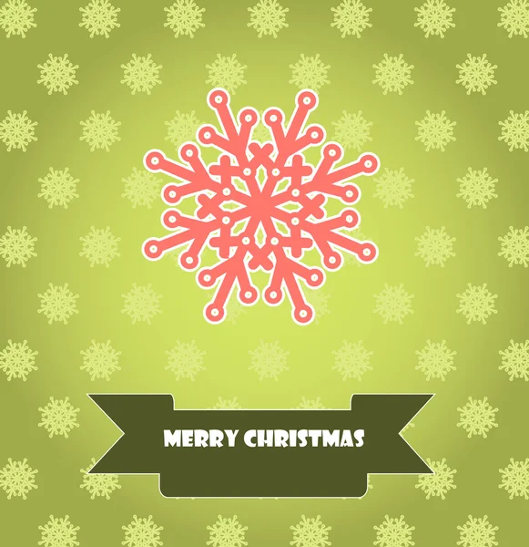 God jul kort med snöflinga — Stock vektor