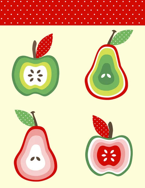 Poires et pommes — Image vectorielle