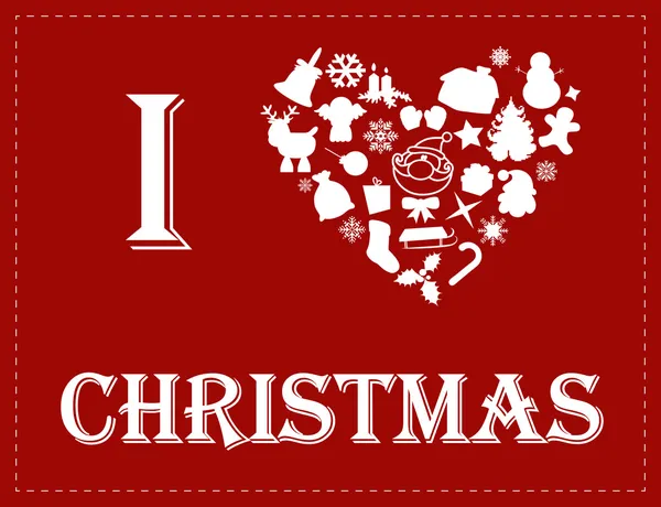 Kocham Boże Narodzenie — Wektor stockowy