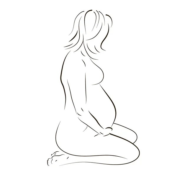 Assis femme enceinte — Image vectorielle