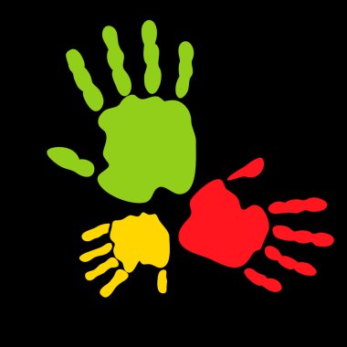 Colorful hand prints clipart