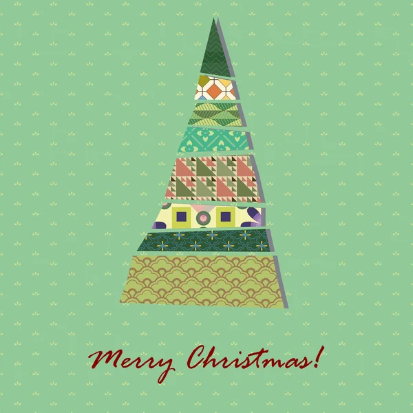 卡与模式的圣诞树 — 图库矢量图片