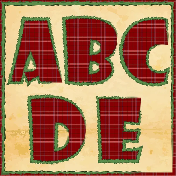 Weihnachtsbriefe abcde — Stockvektor