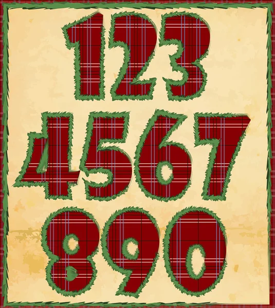 Christmas numbers — Stock Vector