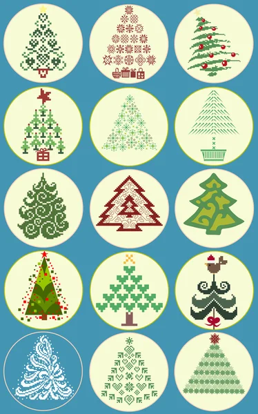 Collection of Christmas trees — Stock Vector