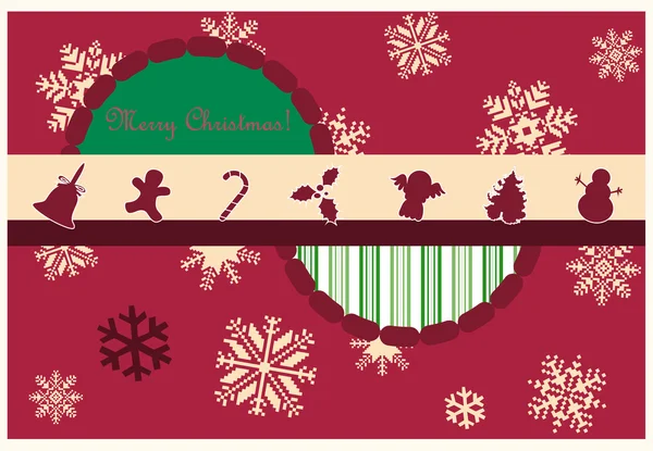 Tarjeta de Navidad roja — Vector de stock