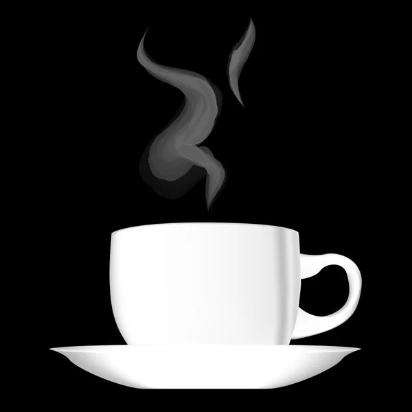 Tasse chaude blanche de café — Image vectorielle