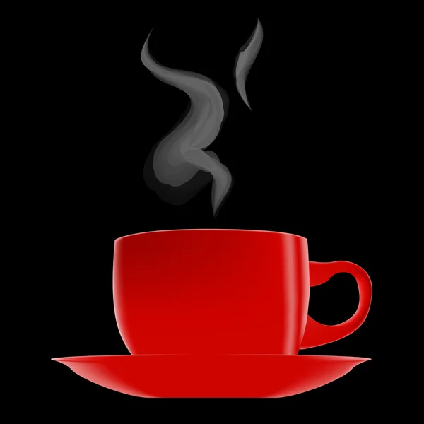 Taza de café rojo caliente — Vector de stock