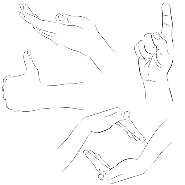 Skisser av händer — 图库矢量图片