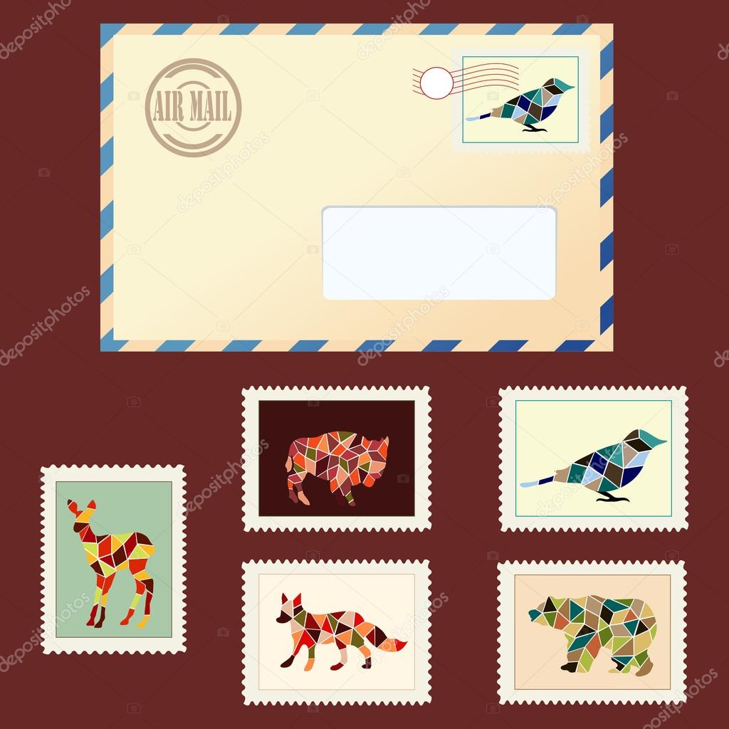 Envelope and stamps