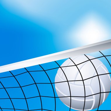 Volleyball in the net clipart