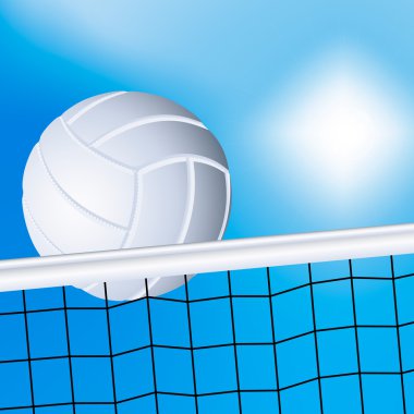 Volleyball and the net clipart