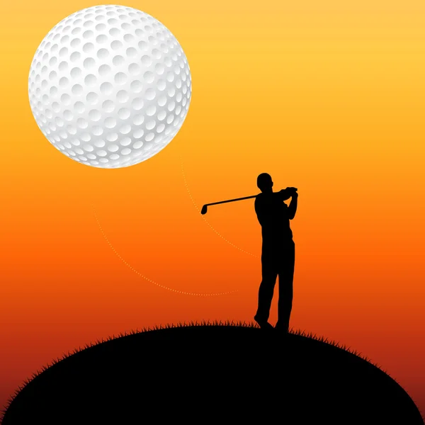 Golfer-Silhouette — Stockvektor