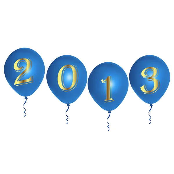 Nowy rok niebieskie balony — Wektor stockowy