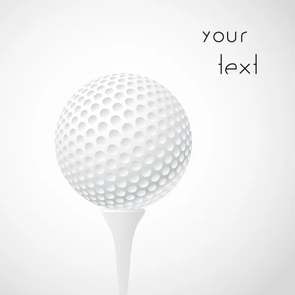 Vector pelota de golf en tee — Vector de stock