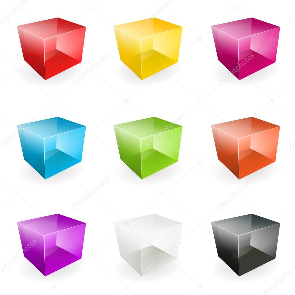 Vector glass cubes