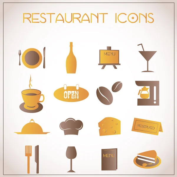 Iconos del restaurante — Archivo Imágenes Vectoriales