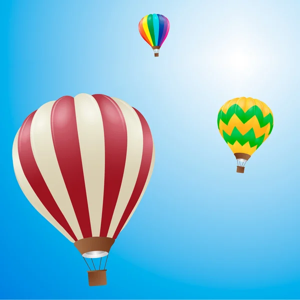 Varmluftsballonger i himlen Vektorgrafik