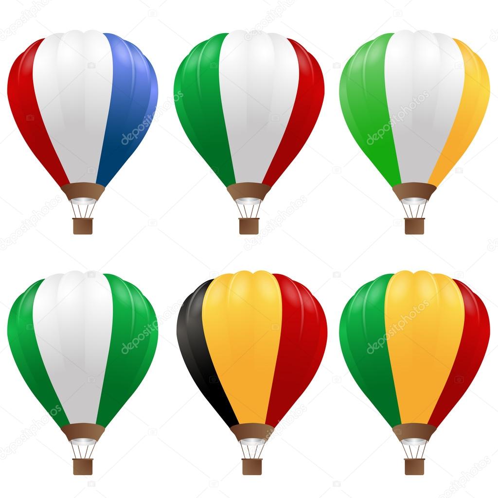 Hot air balloons set