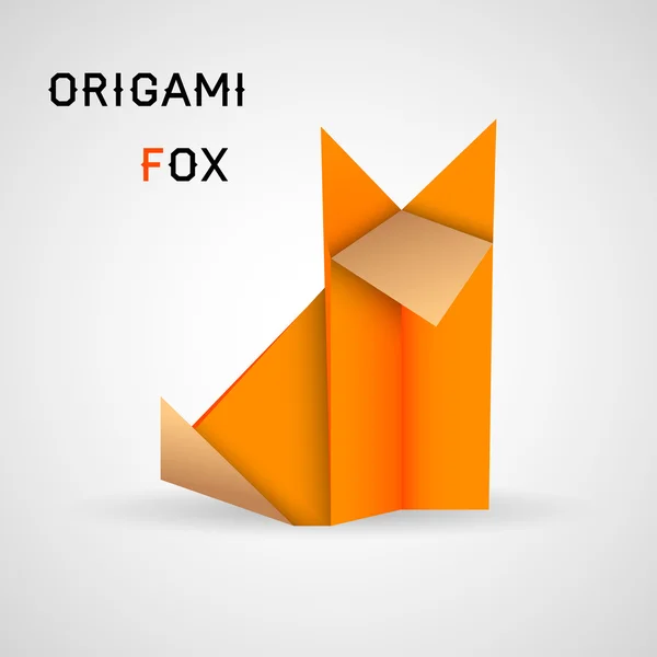 Origami de raposa — Vetor de Stock