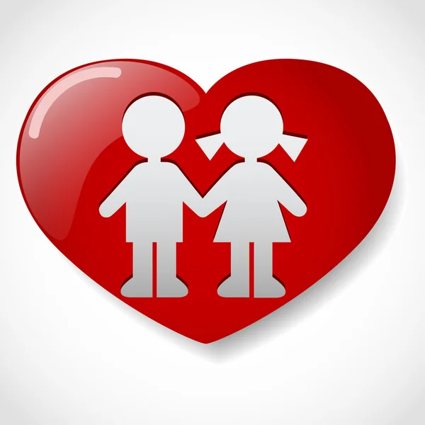 erkek ve kız kalp simgesi