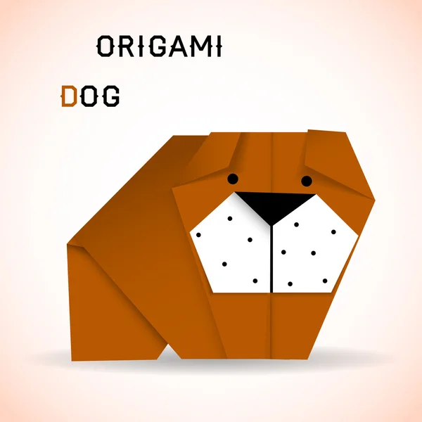 Dog origami — Stock Vector