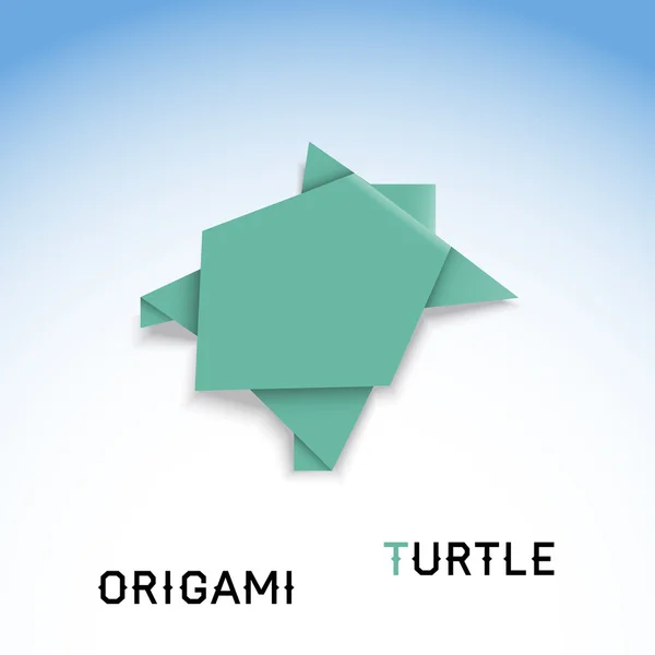 Turtle origami — Stock vektor
