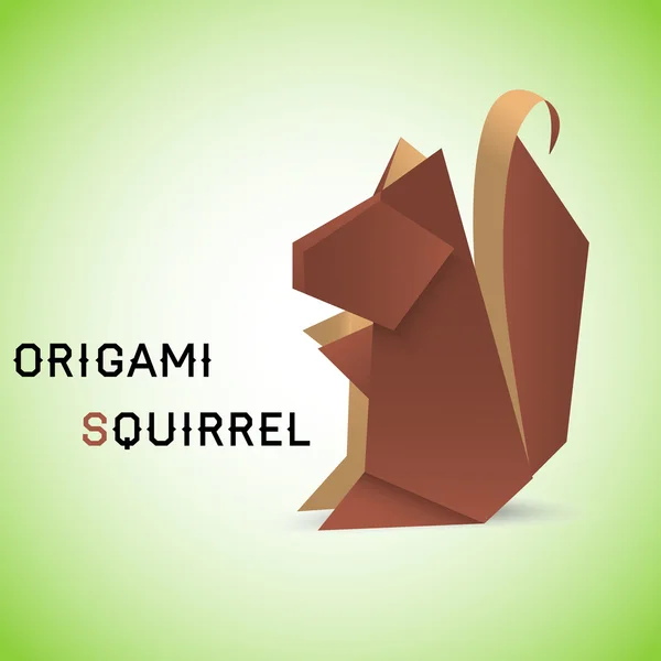 Wiewiórka origami — Wektor stockowy