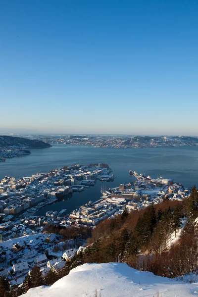 Bergen City im Winter — Stockfoto