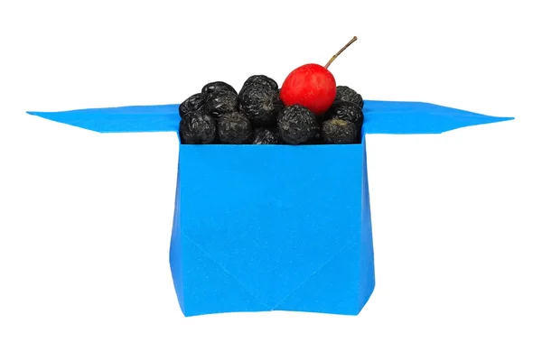 Berries in a box origami — Stock Photo, Image