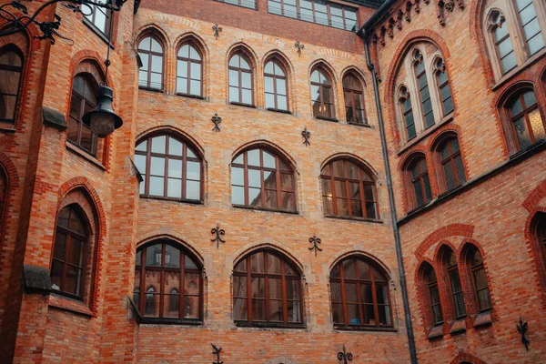 Edifício Antigo Com Janelas Belo Marco Cidade Munique Alemanha Atração — Fotografia de Stock