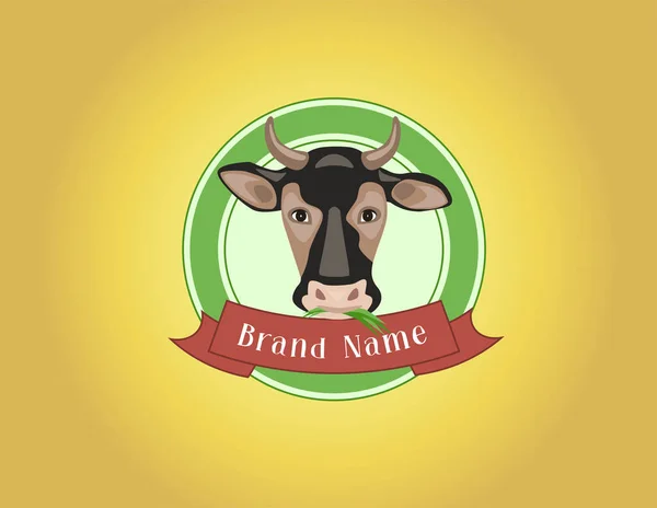 Λογότυπο Μαύρη Αγελάδα Για Γαλακτοκομικά Προϊόντα — Διανυσματικό Αρχείο